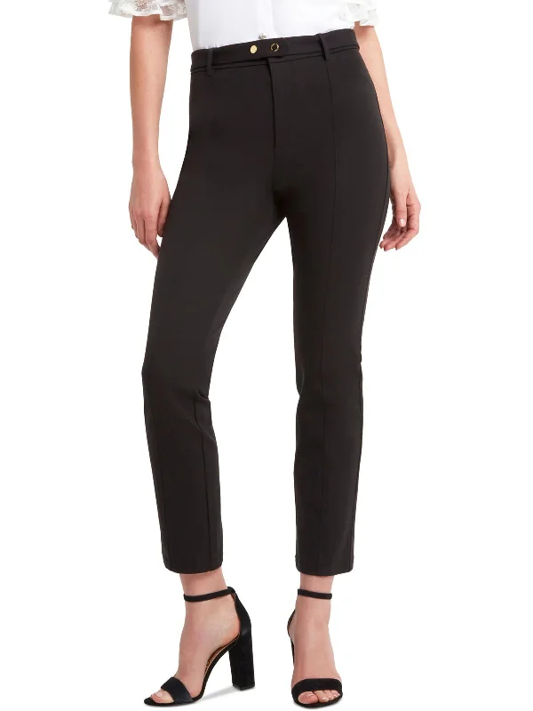 Fashionable and casual Casual black leggings Womens Belted Work Straight Leg Pants