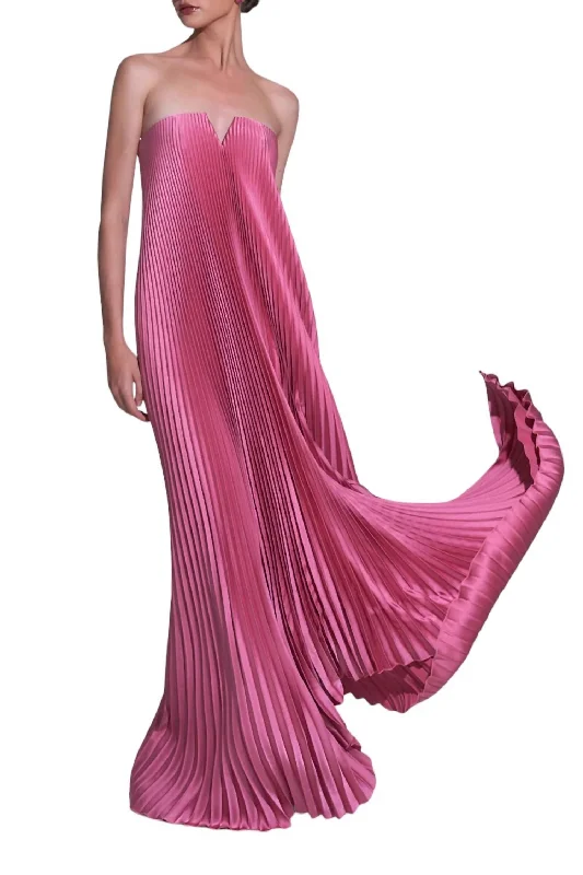 Minimal Style Women's Black Tie Gown Dress In Dusty Rose