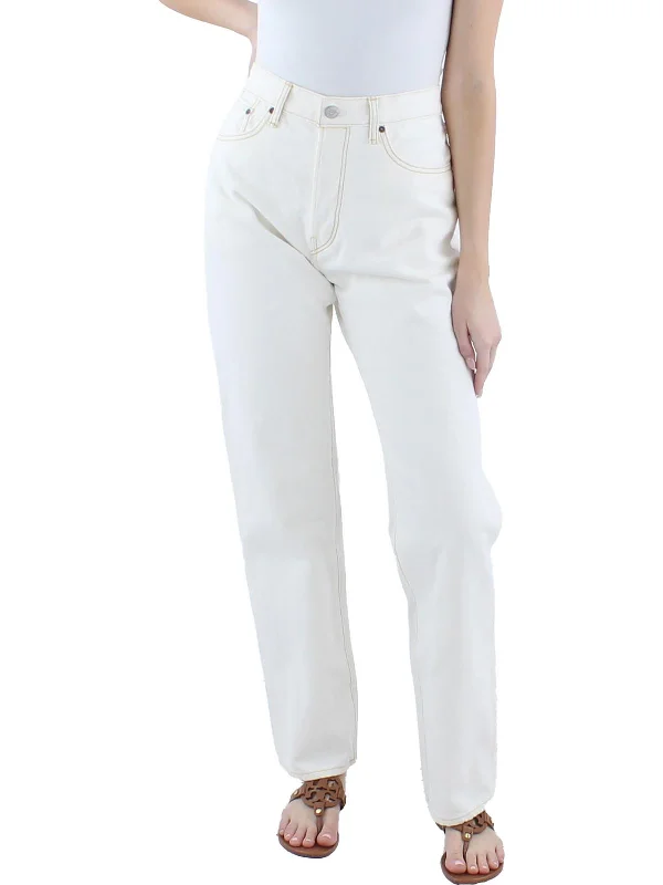 Fresh And Simple Retro flare pants Womens Contrast Stitching Pockets Straight Leg Jeans Fresh And Simple Retro flare pants Womens Contrast Stitching Pockets Straight Leg Jeans