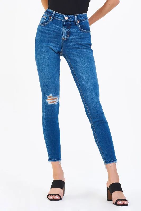 Retro Stripes Button-up women’s trousers Women's Gisele High Rise Ankle Skinny Jeans In Trieste Retro Stripes Button-up women’s trousers Women's Gisele High Rise Ankle Skinny Jeans In Trieste