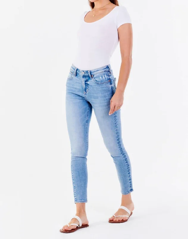Romantic And Sweet Wide-leg palazzo pants Women's Gisele High Rise Ankle Skinny Jeans In Turkish Sea