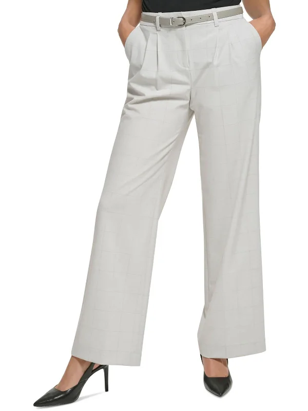 Elegant And Lazy Slim fit pleated trousers Womens High Rise Pleated Wide Leg Pants