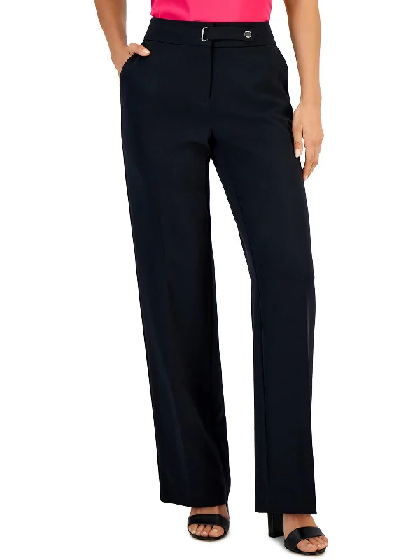 Boutique style Straight-fit jeans Womens High Rise Solid Wide Leg Pants