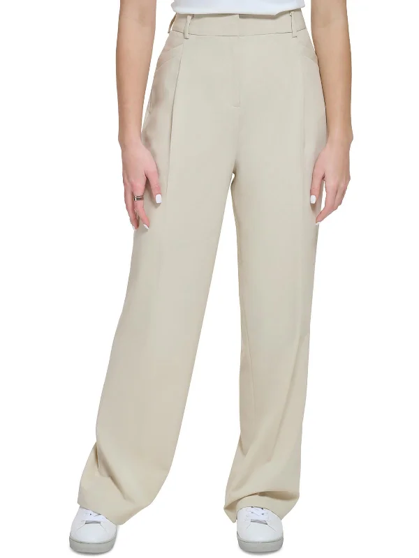 Trendy Traveler Linen-blend pants Womens High Waist Business Wide Leg Pants