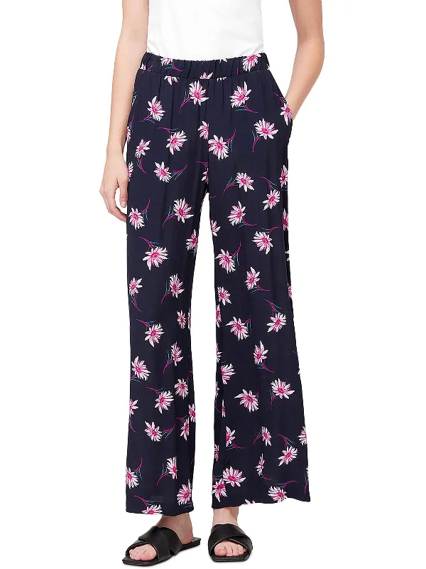 High-waisted pants style Womens High Waist Floral Wide Leg Pants