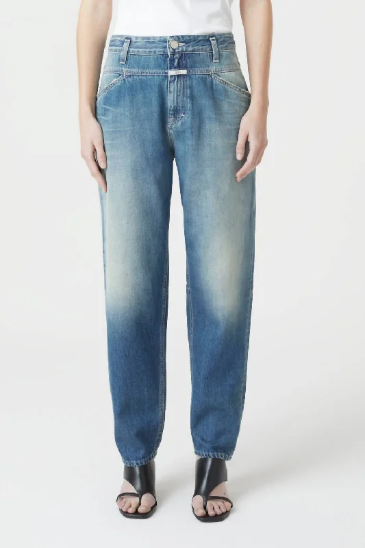Fashionable sports Oversized paperbag pants X-Lent Jean In Mid Blue
