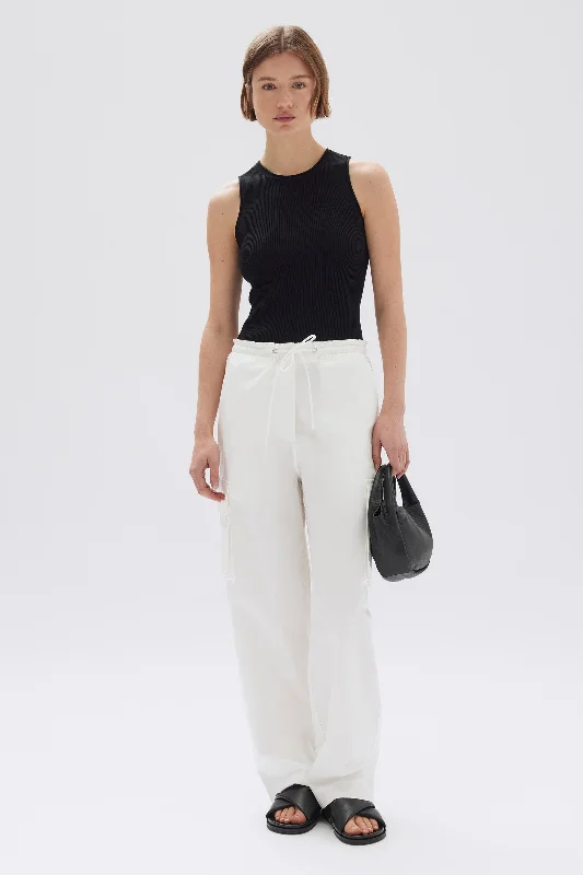 Mid-length Style Linen-blend pants Alexis Poplin Cargo Pant