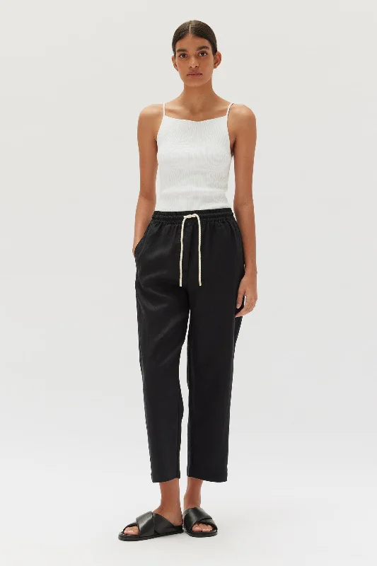 Minimal Style Faux leather pants Ami Linen Pant