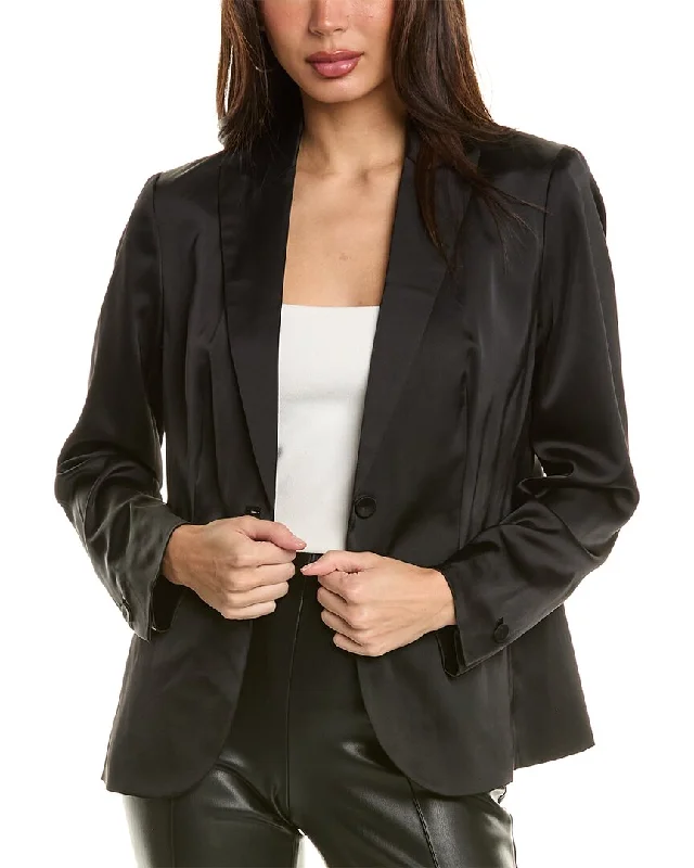 Unique prints Checkered Wool Jacket Anne Klein Peak Lapel Jacket