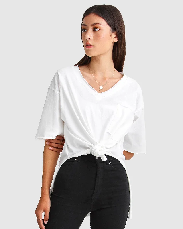 High-quality fabrics High-waist flared skirt Brave Soul Oversized T-Shirt - White