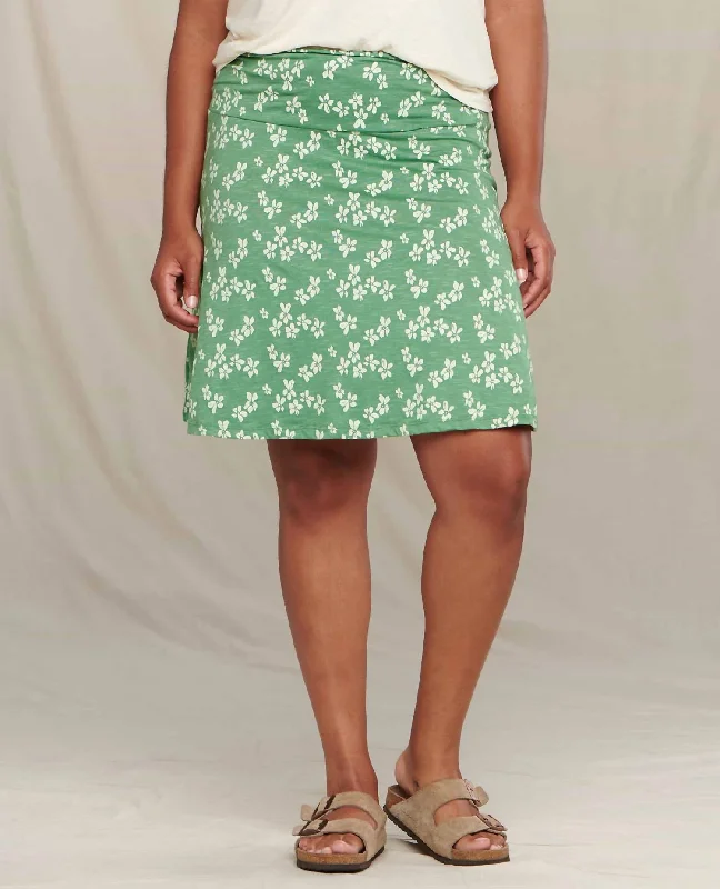 Party Wear Leather wrap skirt Chaka Skirt In Matcha Print