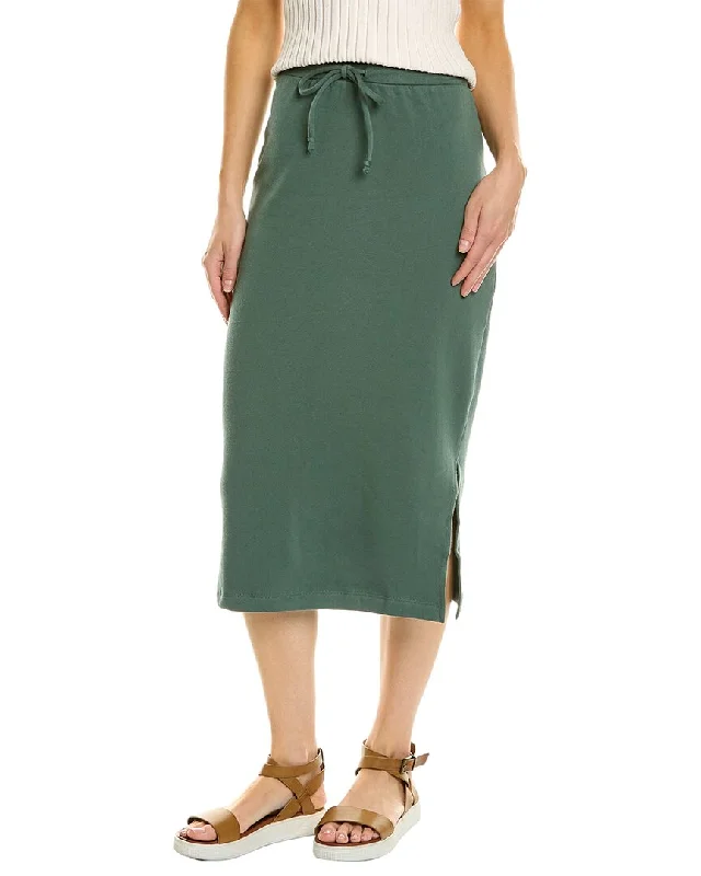 Sports Zipper Style Classic A-line skirt Chaser Drawstring Midi Skirt