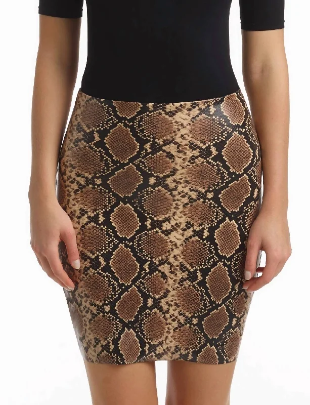 Advanced Customization Tulle skirt Commando Faux Leather Animal Mini-Skort - Sk15 In Snake