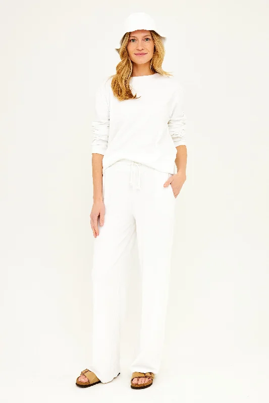 Hip-hop Style Pleated ruffle skirt Terry Resort Pant - White