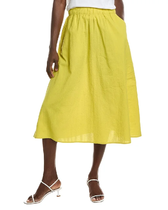Celebrity Style Double-pleat skirt EILEEN FISHER Petite Ripple Pocket Midi Skirt