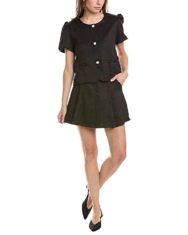 Classic Retro Sheer pleated skirt Femme Society Top & Skirt Set