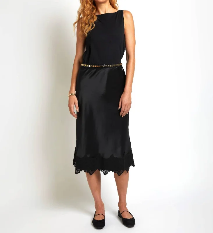 Retro Stripes Full skirt Gabriela Skirt In Black