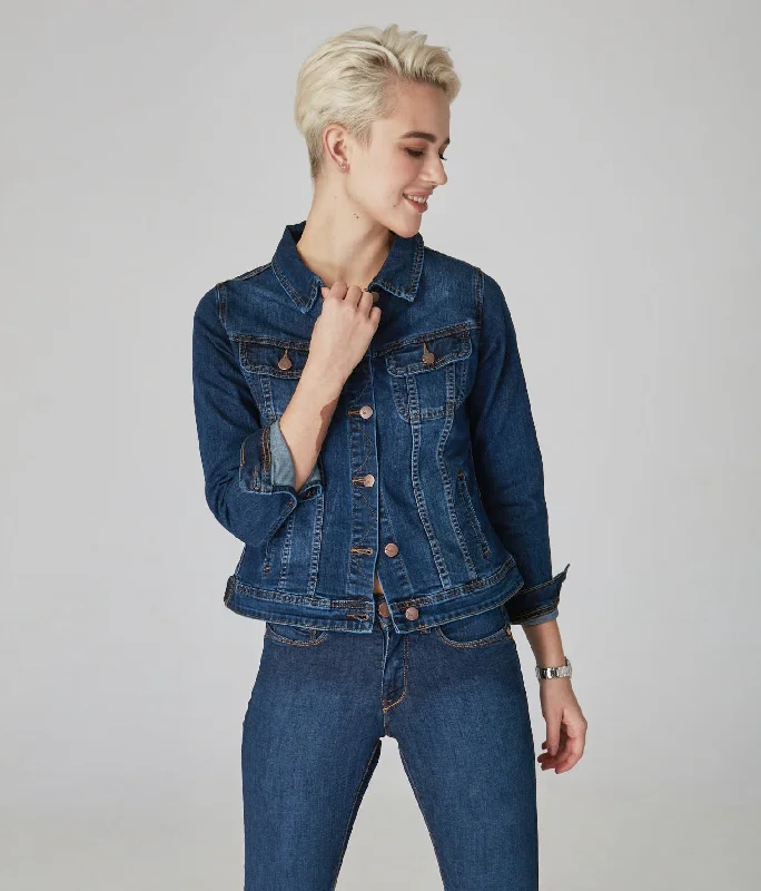 Sports litigation style Longline Wool Coat Gabriella-CSN Classic Denim Jacket