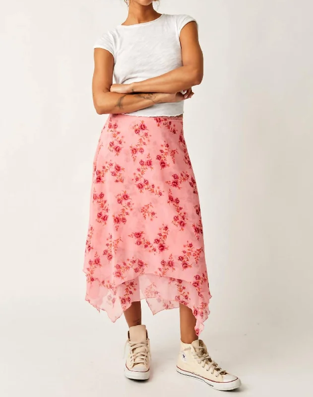 Street Personality Style Sequin wrap skirt Garden Party Skirt In Pink