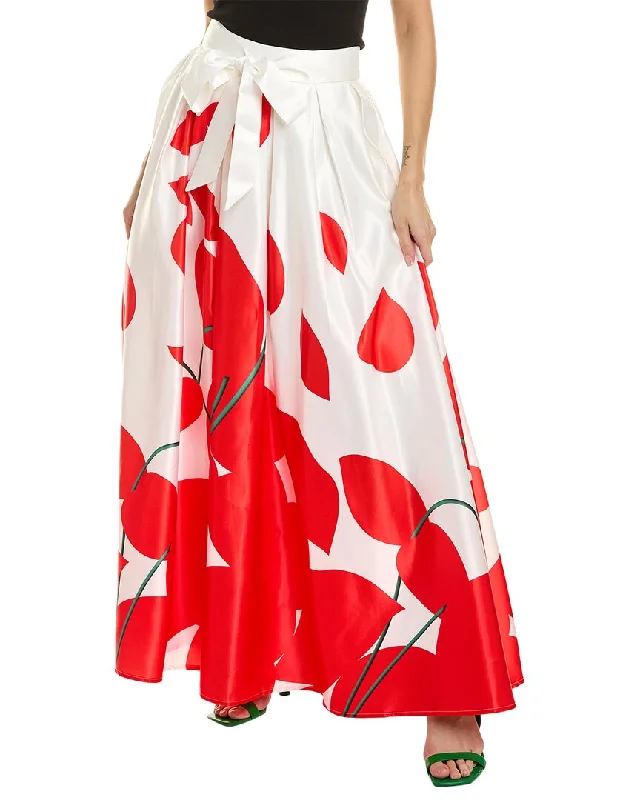 Sports Yoga Style Paper-bag skirt Gracia Pleated Satin Maxi Skirt