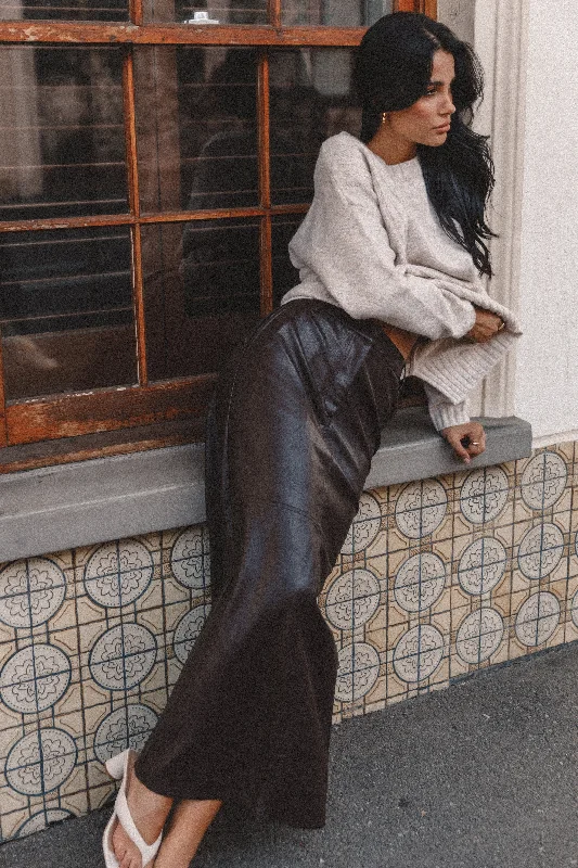 Sports Zipper Style A-line corduroy skirt Jade Vegan Leather Column Skirt - Black