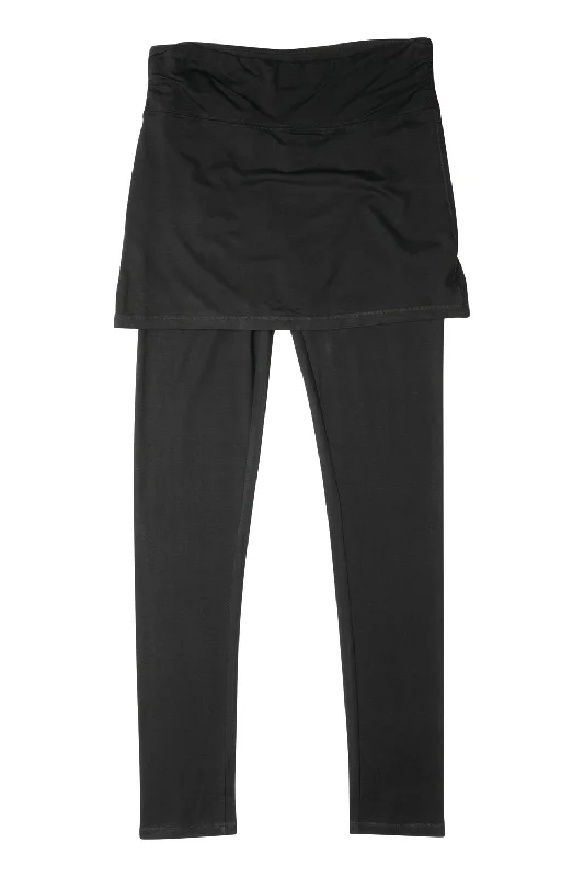 Classic style Soft pleated wrap skirt Layover Leggings