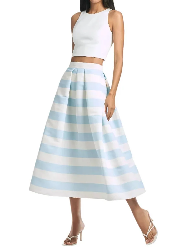 Creative Style Chino pleated skirt Leighton Skirt In Sailor Stripe