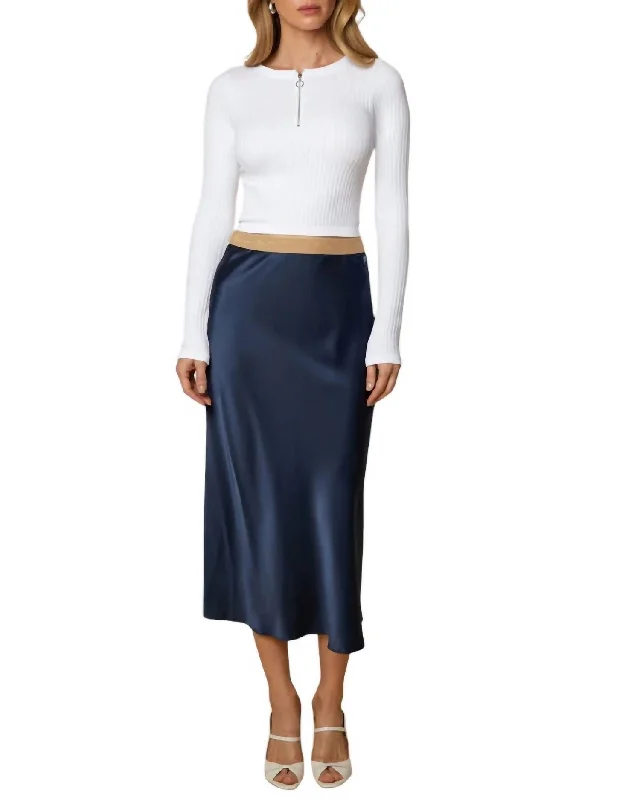 Sports High Waist Style Pencil skirt with waistband Maxou Skirt In Navy / Black