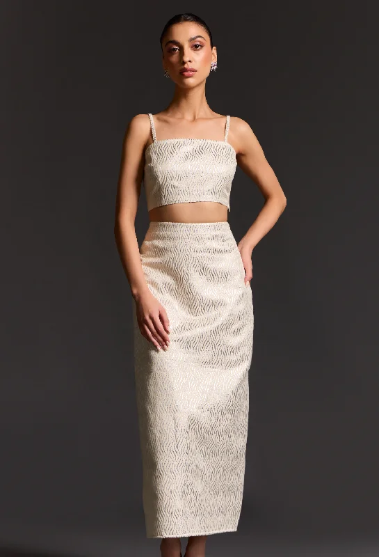 Boutique style Mesh denim skirt Moonlight Skirt