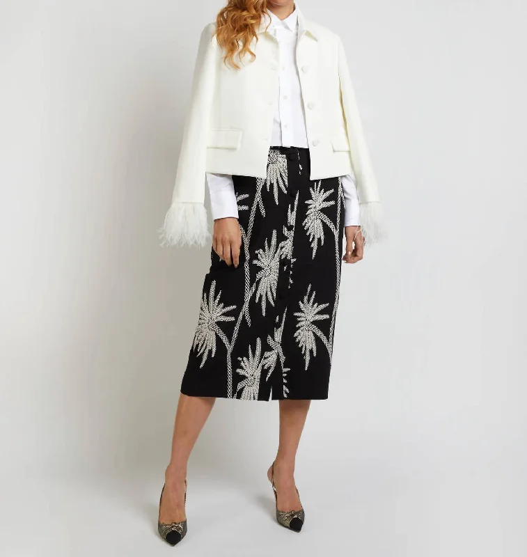 Retro Style Plaid wool skirt Noah Skirt In Black/ivory