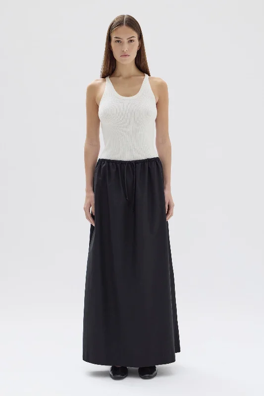 Street Letter Style Embroidered A-line skirt Philipa Poplin Skirt