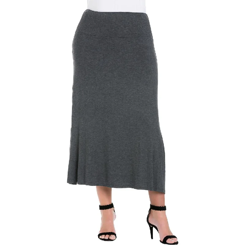 Sports Vitality Style Knitted skirt Plus Womens Stretch Long Maxi Skirt