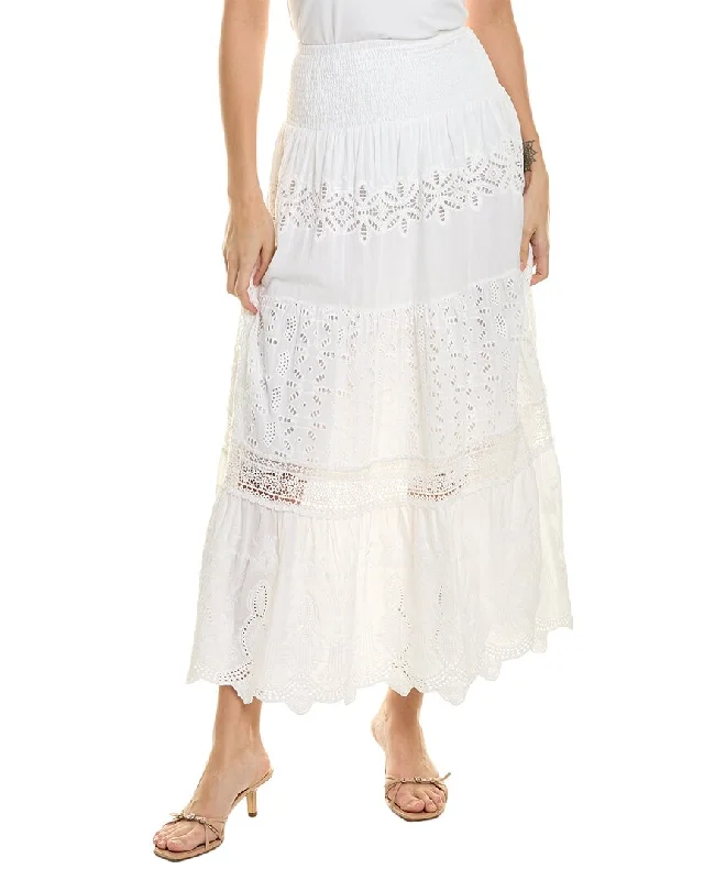 Letter embroidery Houndstooth wrap skirt RAGA Darsha Maxi Skirt