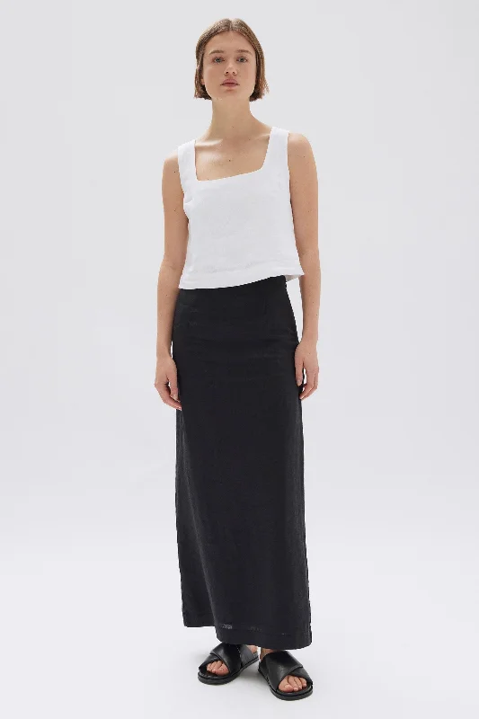 Street Sports Shoes Casual high-waisted skirt Solis Linen Maxi Skirt