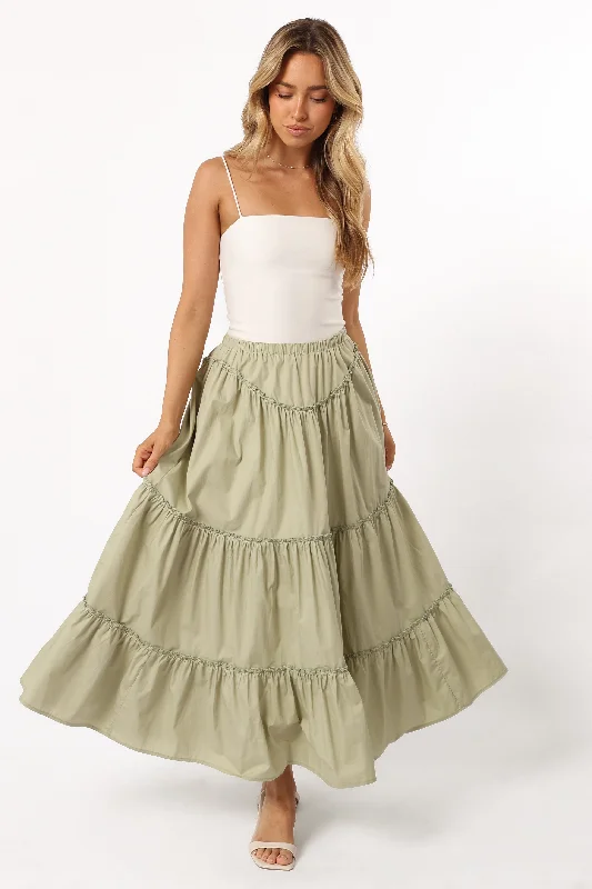 Retro Woolen Jacket Formal midi skirt Somerset Midi Skirt - Pistachio
