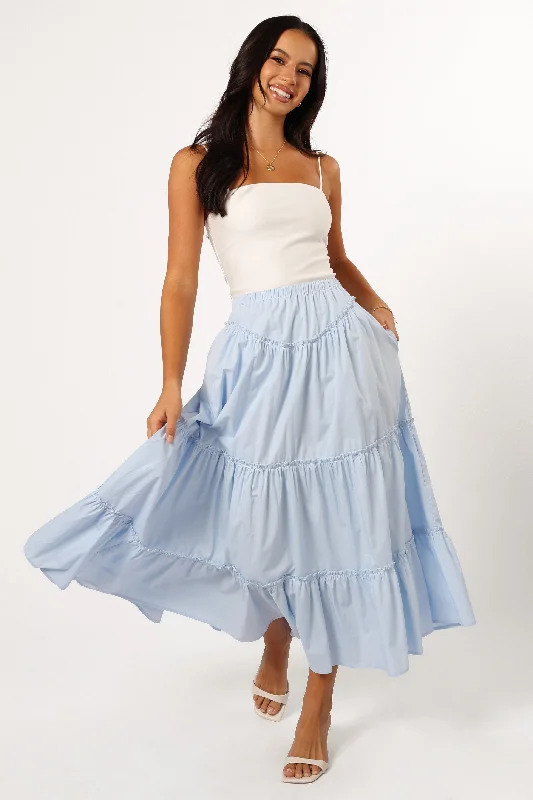 Street Sports Style Fluffy skirt Somerset Midi Skirt - Sky