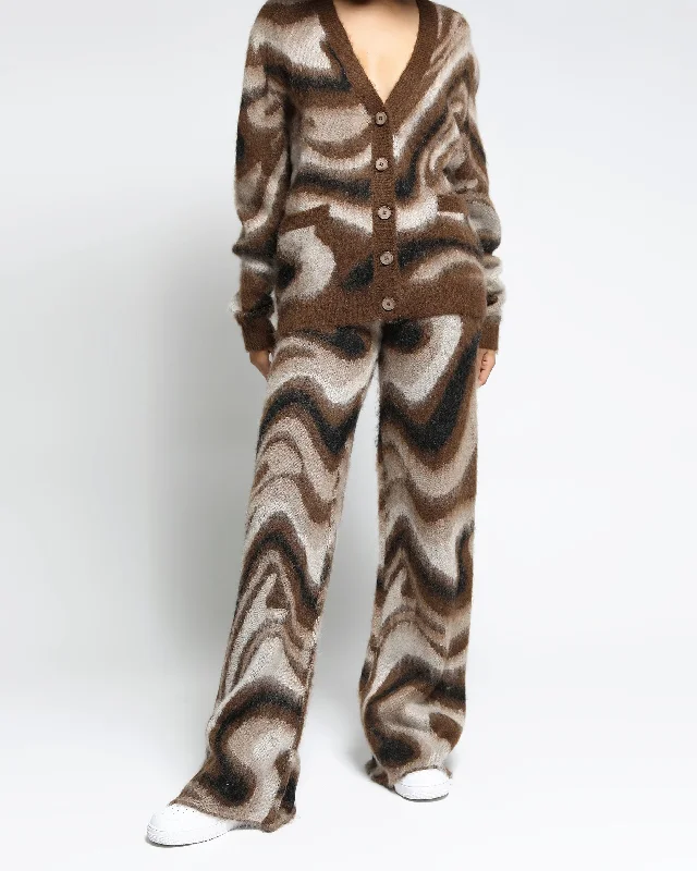 Creative Style Printed wrap skirt Spectrum Swirl Mohair Wide Leg Sweater Pants (FINAL SALE)