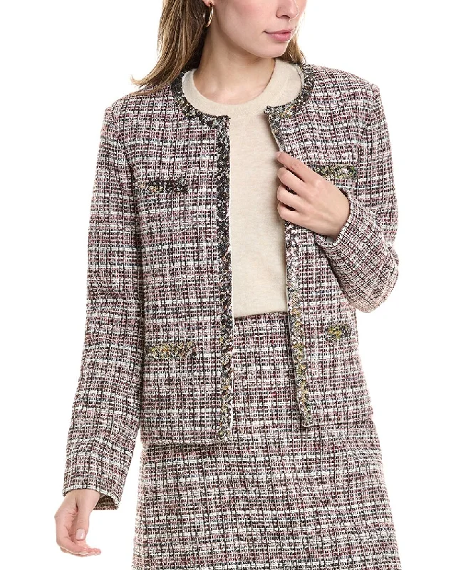 Ultra-lightweight Hooded Utility Jacket St. John Tweed Jacket