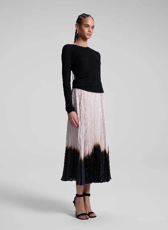 Street Sports Shoes Silk pleated skirt Tatum Pleated Midi Skirt