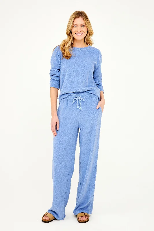 Street Sports Shoes Wool pleated A-line skirt Terry Resort Pant - Topside Blue