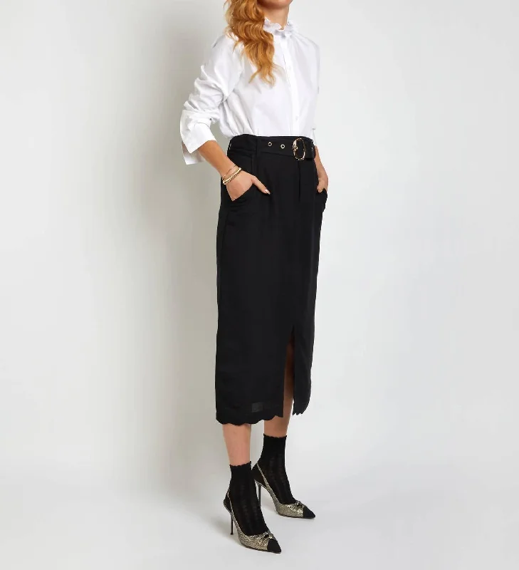 Fashion Style Vintage denim skirt The Sarita Skirt In Black