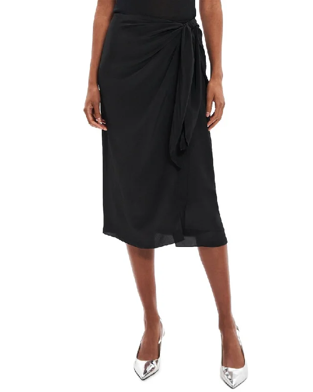 Independent design Wrap-around leather skirt Theory Sarong Skirt
