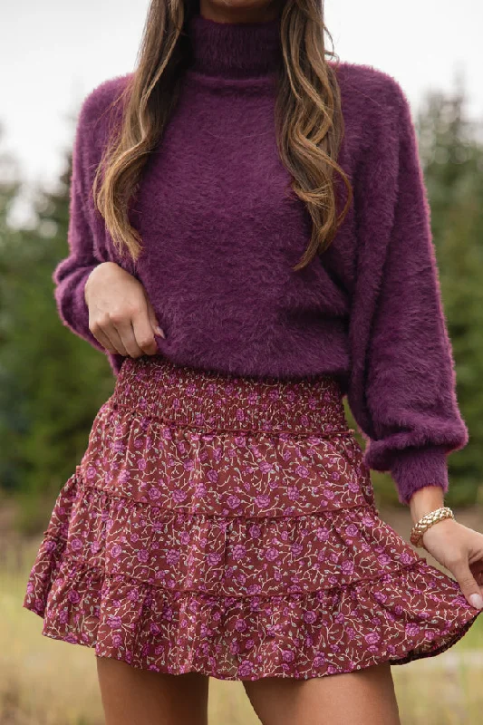 Sports Cool Strappy skirt Through The Garden Berry Floral Mini Skort