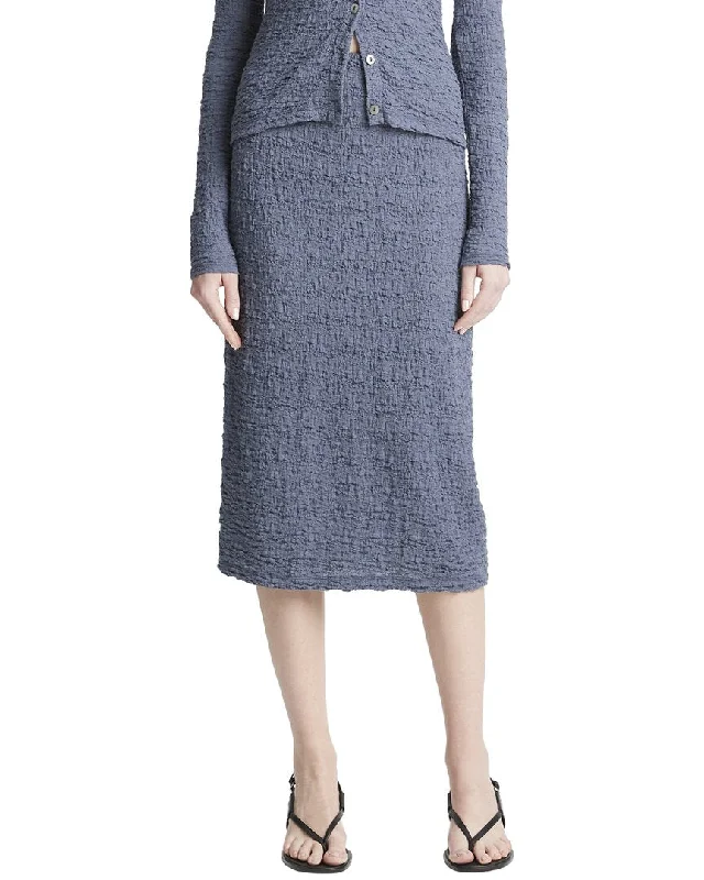 Fashionable and casual Pleated satin skirt Vince Smocked Skirt