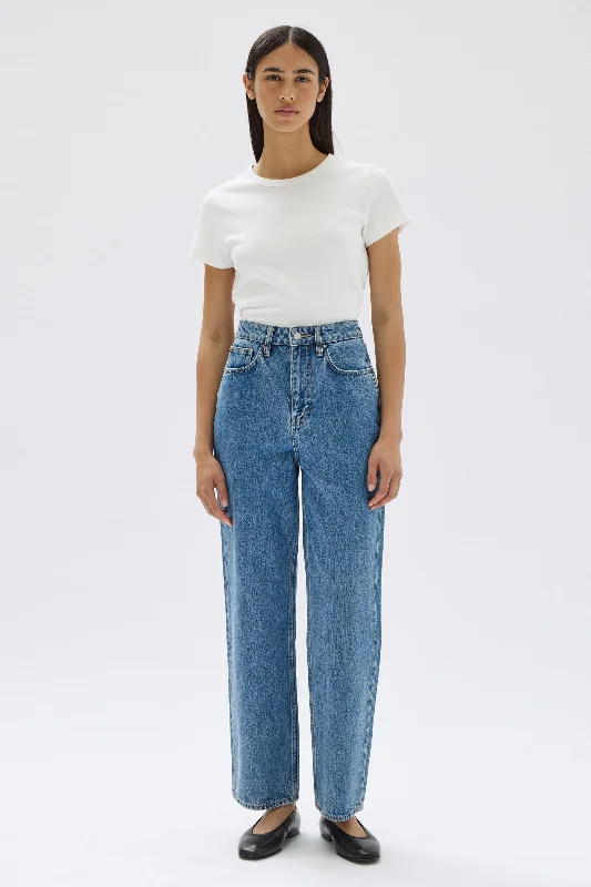 Sports Functional Style Boho tiered skirt Vintage Straight Jean