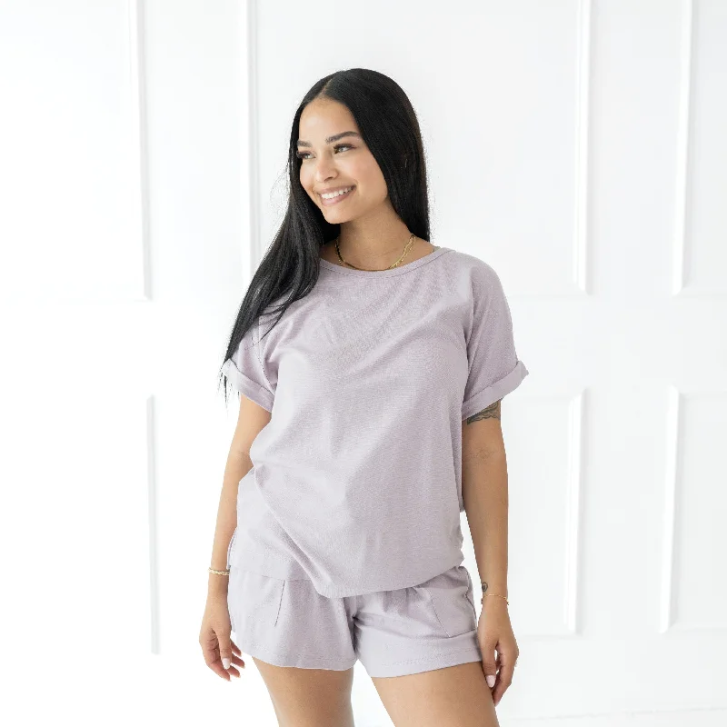 Warm and substantial Jogger pants for women Women's Bamboo Jersey Shorts in Wisteria Warm and substantial Jogger pants for women Women's Bamboo Jersey Shorts in Wisteria