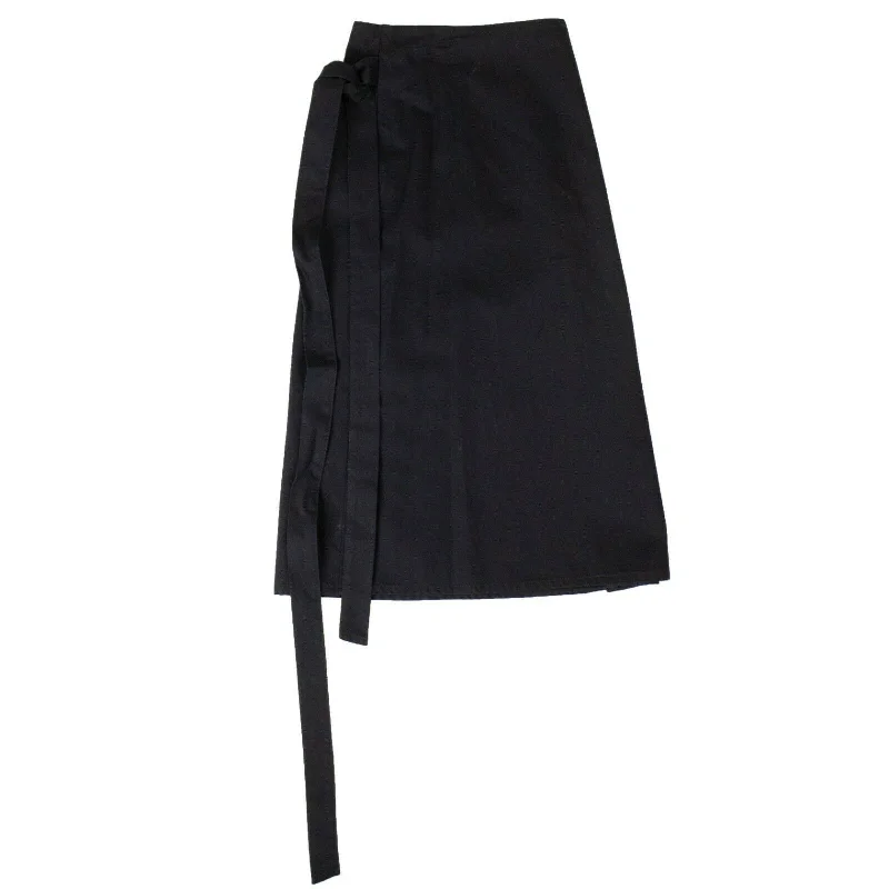 Retro Lace Fabric Fringe pencil skirt Women's Black High Waisted Wrap Midi Skirt