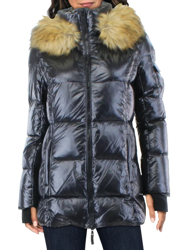 Street Personality Style Boho Fringe Jacket Womens Faux Fur Midi Puffer Jacket