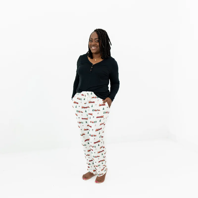 Hooded design Women’s relaxed fit pants Women's Jogger Pants in Holiday Train