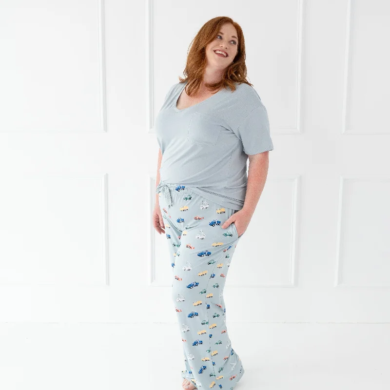 Letter embroidery Women’s pants with pockets Women's Lounge Pants in Construction